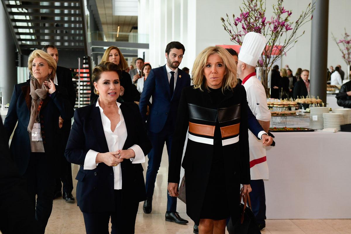 The Grand Duchess and Madame Brigitte Macron, wife of the President of the French Republic, at the International Forum "Stand Speak Rise Up!"