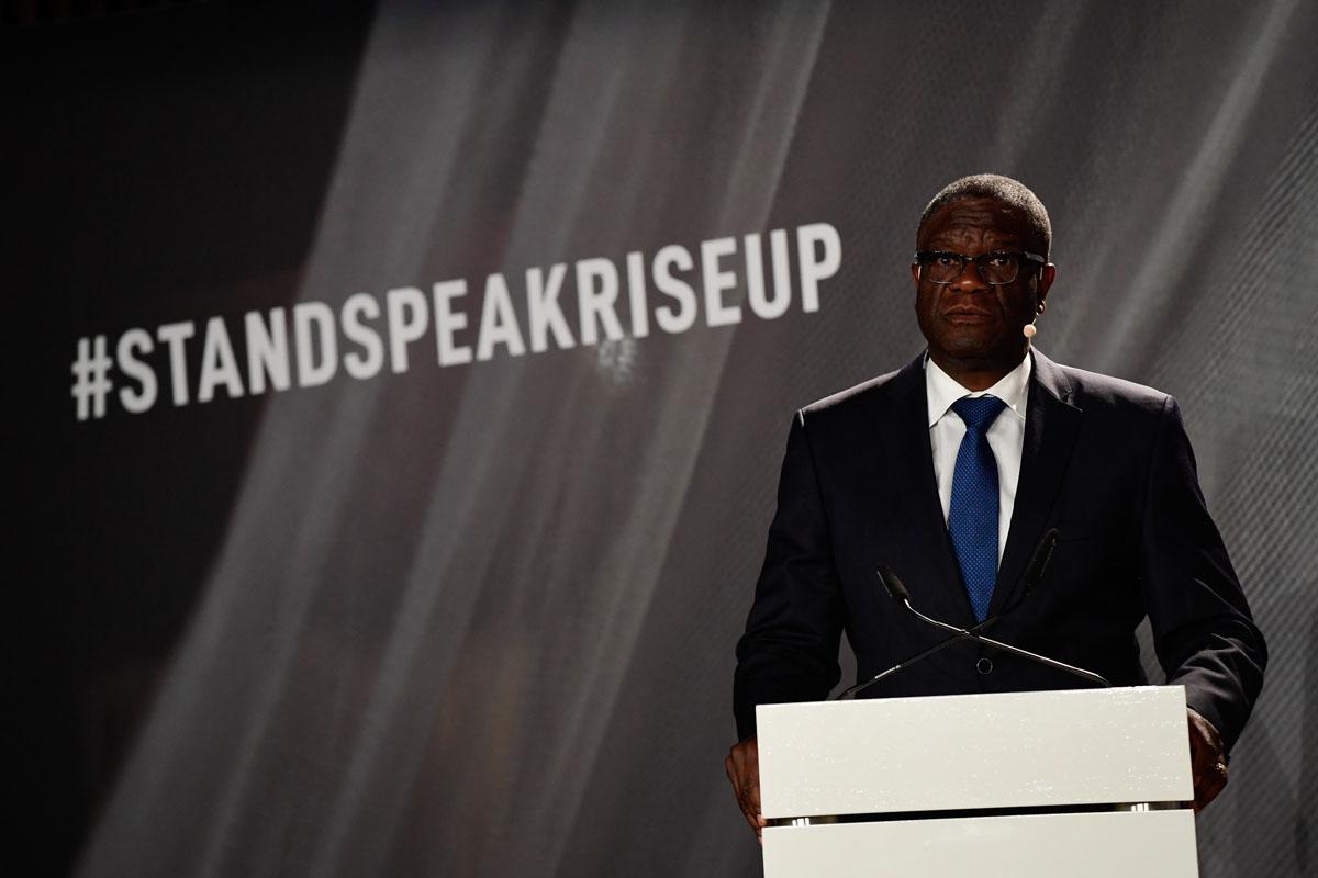 Ried vum Dr. Mukwege während dem Internationale Forum "Stand Speak Rise Up!"