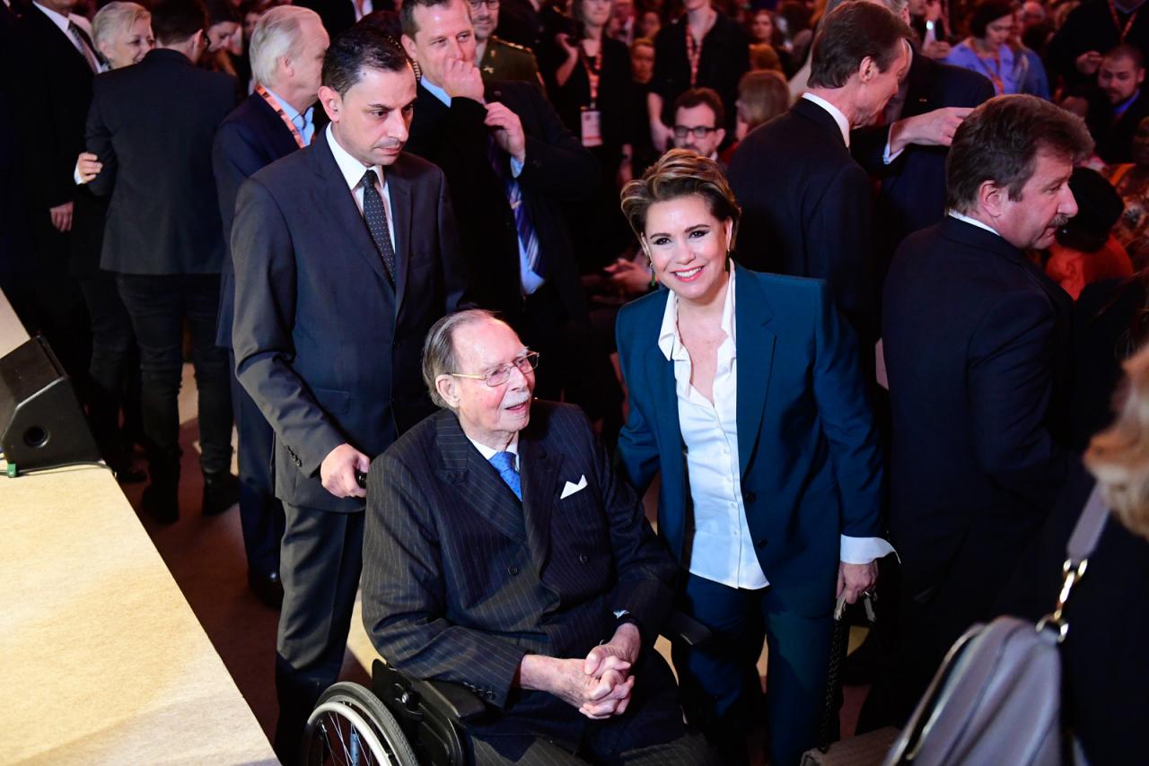 Grand Duke Jean and Grand Duchess Maria Teresa at the international forum "Stand Speak Rise Up!