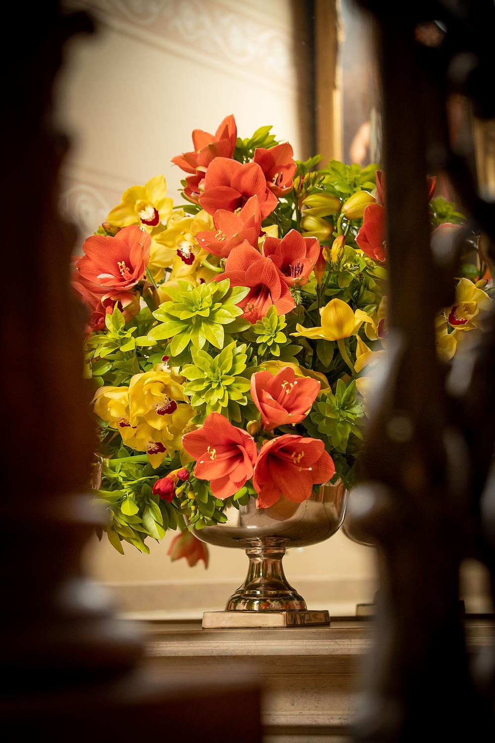 Composition florale créée pour la réception du Nouvel An au Palais grand-ducal