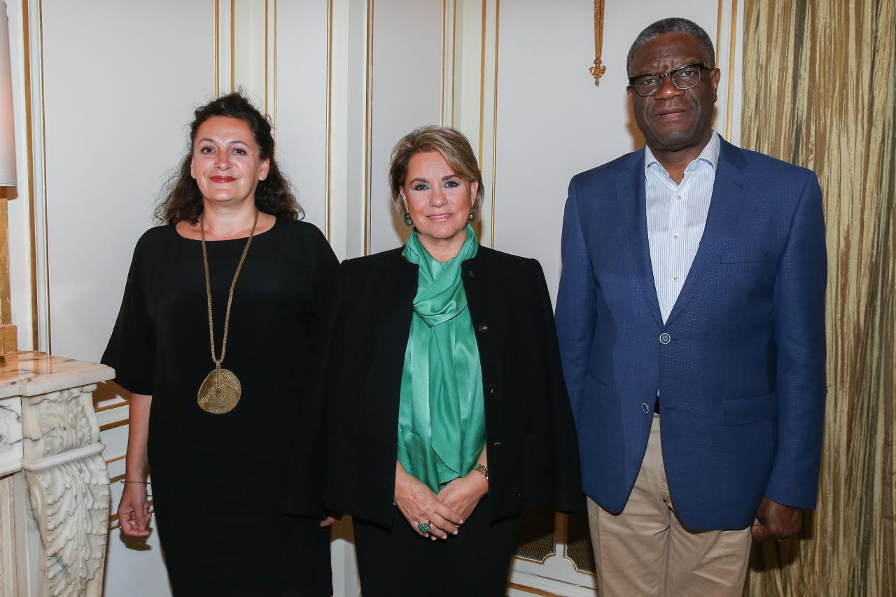 Stand Speak Rise Up working meeting with Dr Mukwege and Céline Bardet.