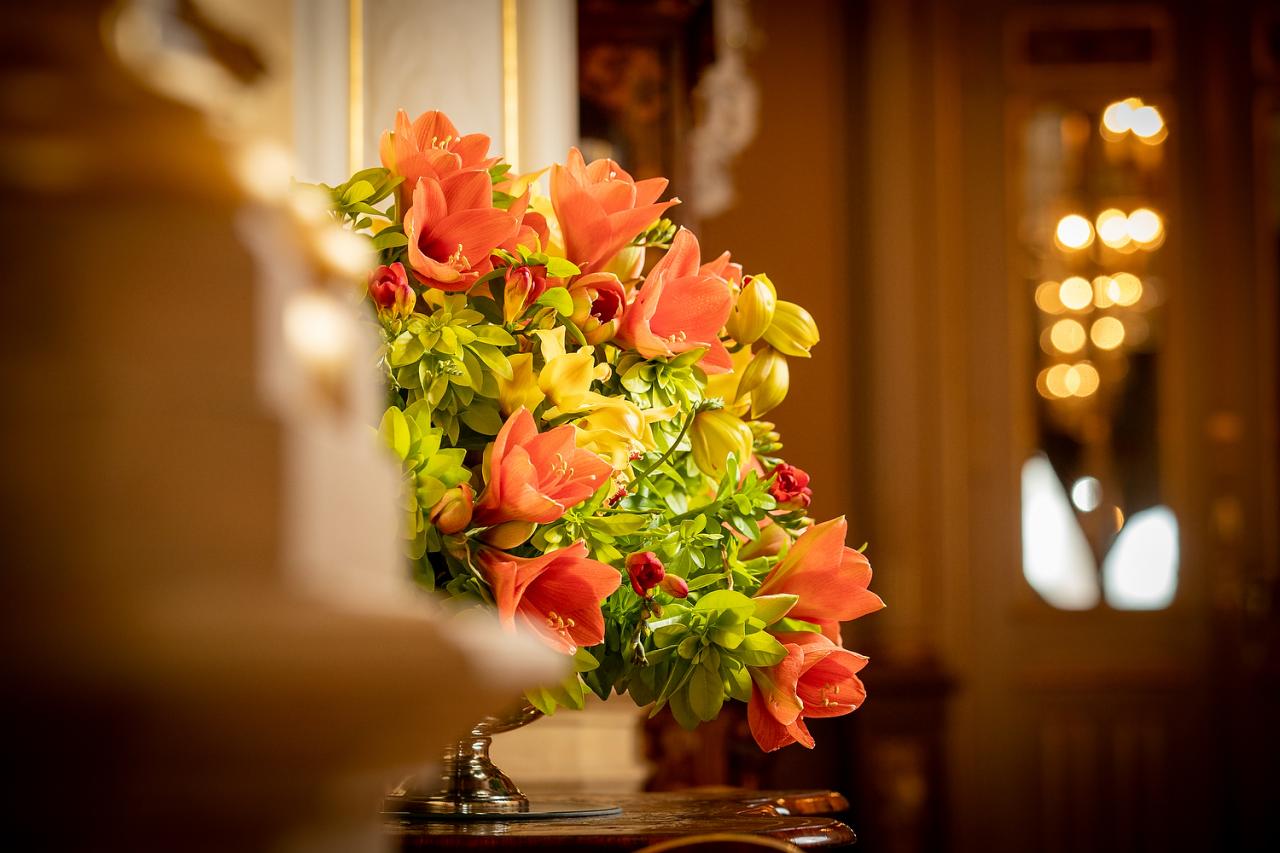 Composition florale créée pour la réception du Nouvel An au Palais grand-ducal