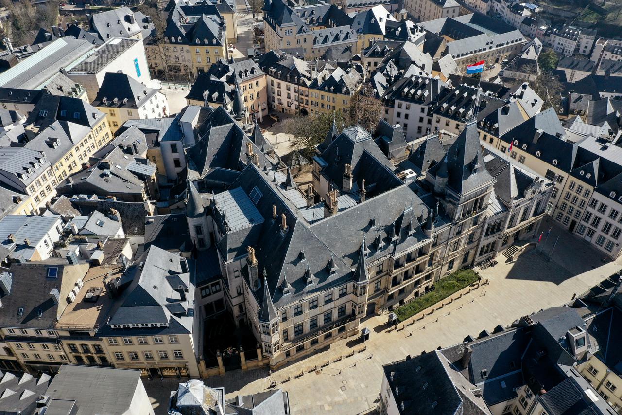 Vue aérienne sur le Palais grand-ducal