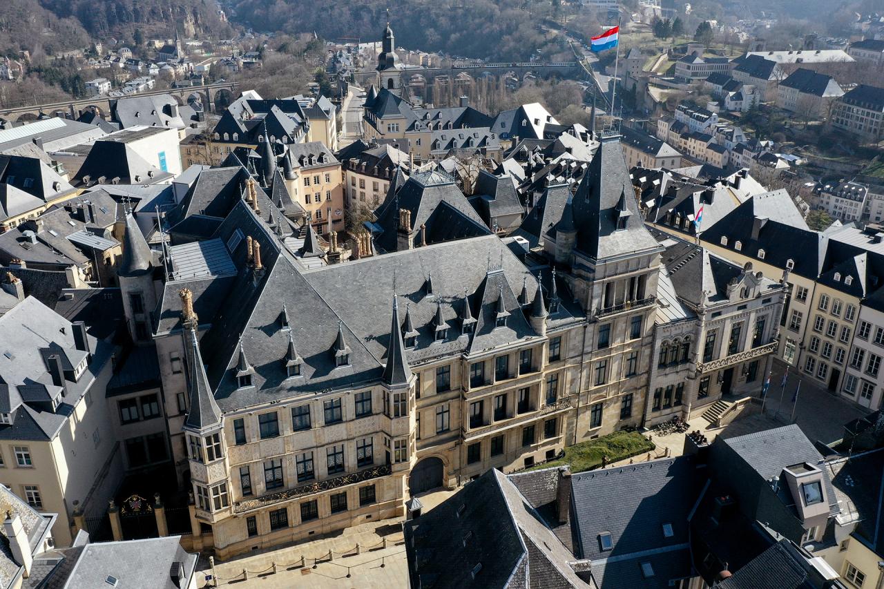 Vue aérienne sur le Palais grand-ducal