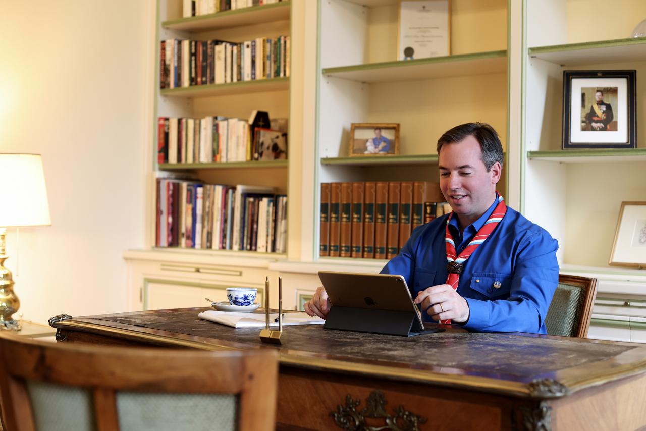 Le Grand-Duc héritier participe à une réunion virtuelle avec des jeunes scouts