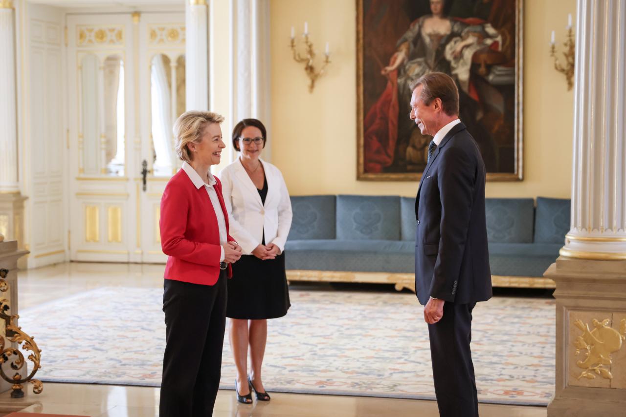 Le Grand-Duc reçoit la président de la Commission européenne, Madame Ursula von der Leyen