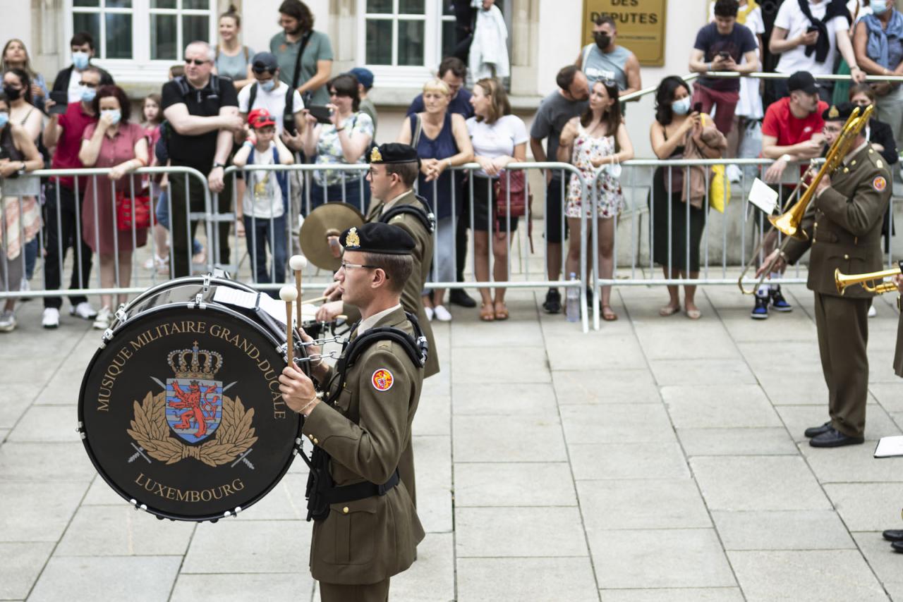 Vue sur les musiciens de la Musique militaire