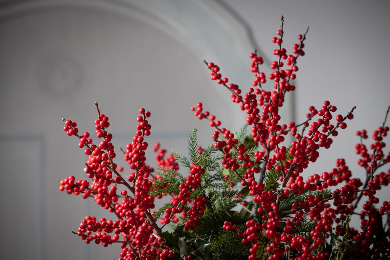 Weihnachtsdekorationen auf Schloss Berg