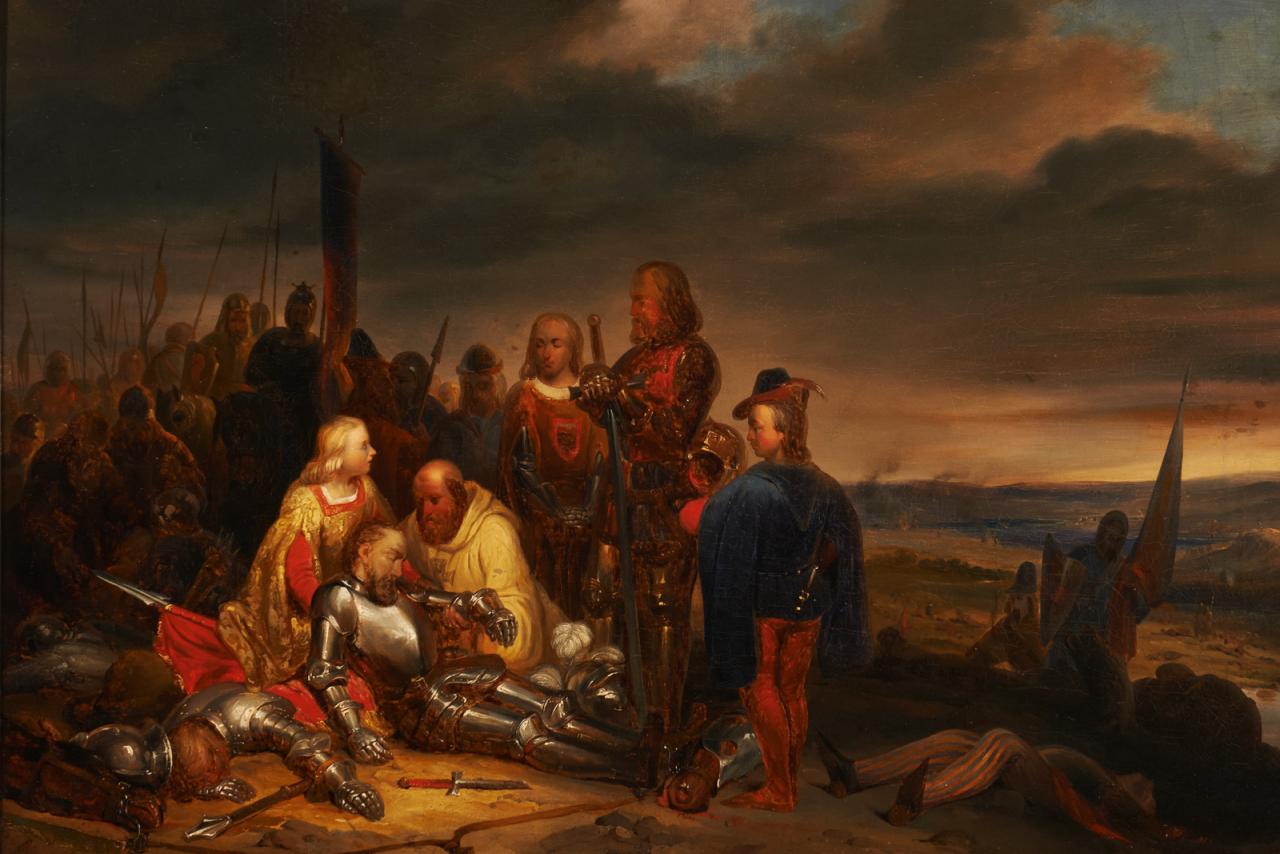 Tableau de la mort de Jean l'Aveugle - Bataille de Crécy