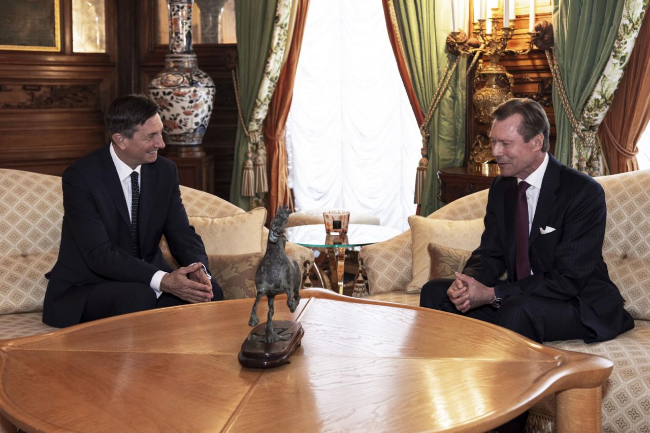 Le Grand-Duc en pleine discussion avec S.E.M. Borut Pahor