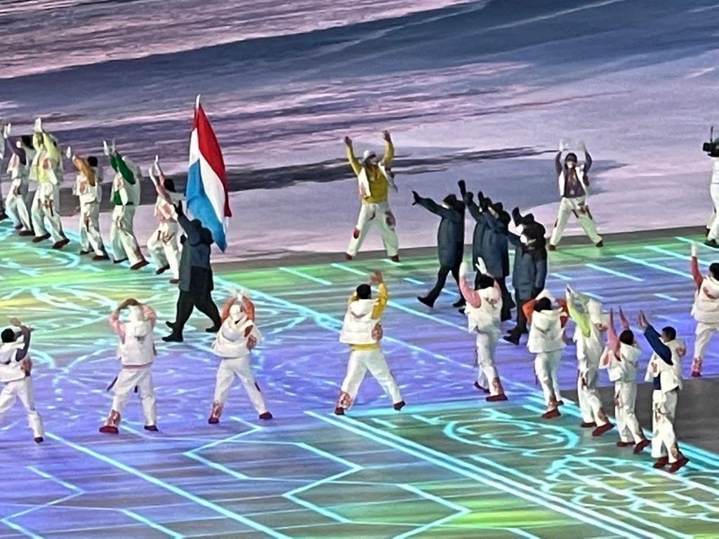 Vue sur la délégation luxembourgeoise au Stade national de Pékin