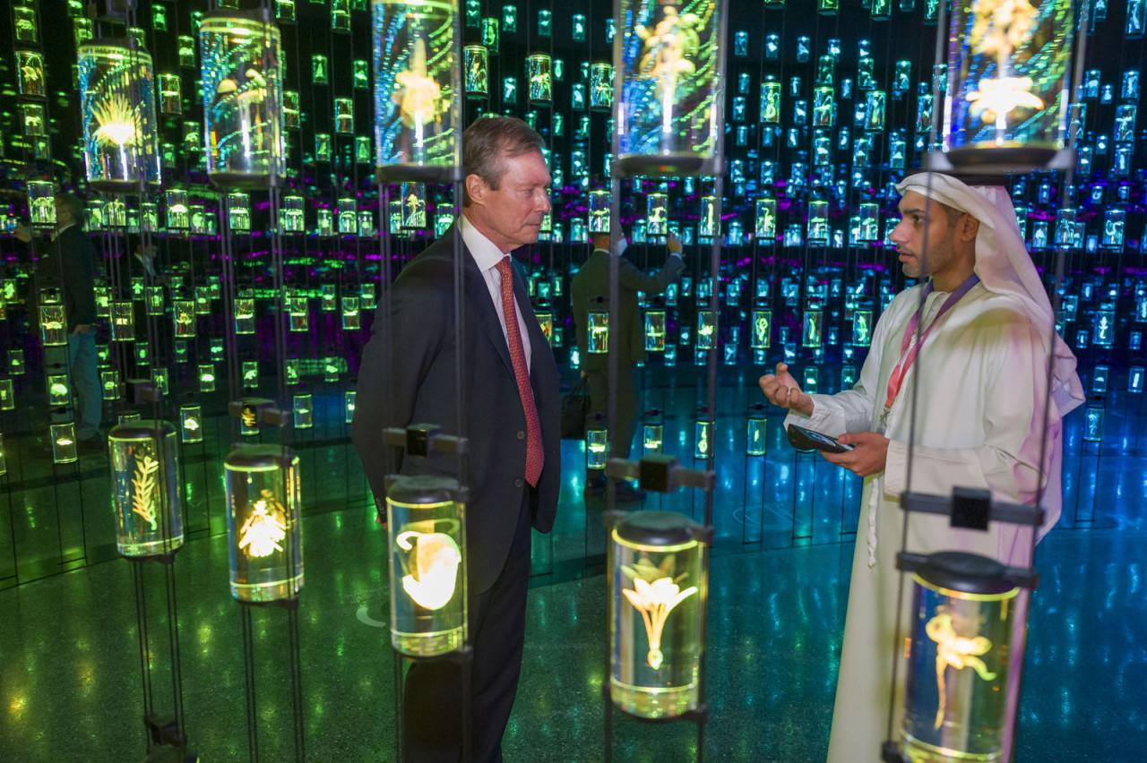 Le Grand-Duc visite une exposition du Musée du Futur