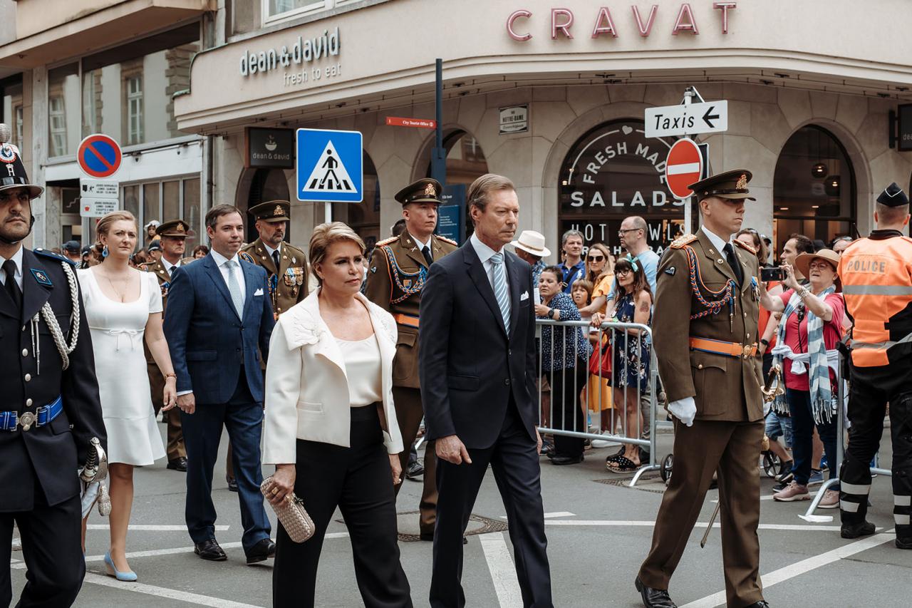 Le Couple grand-ducal et le Couple héritier lors de la procession