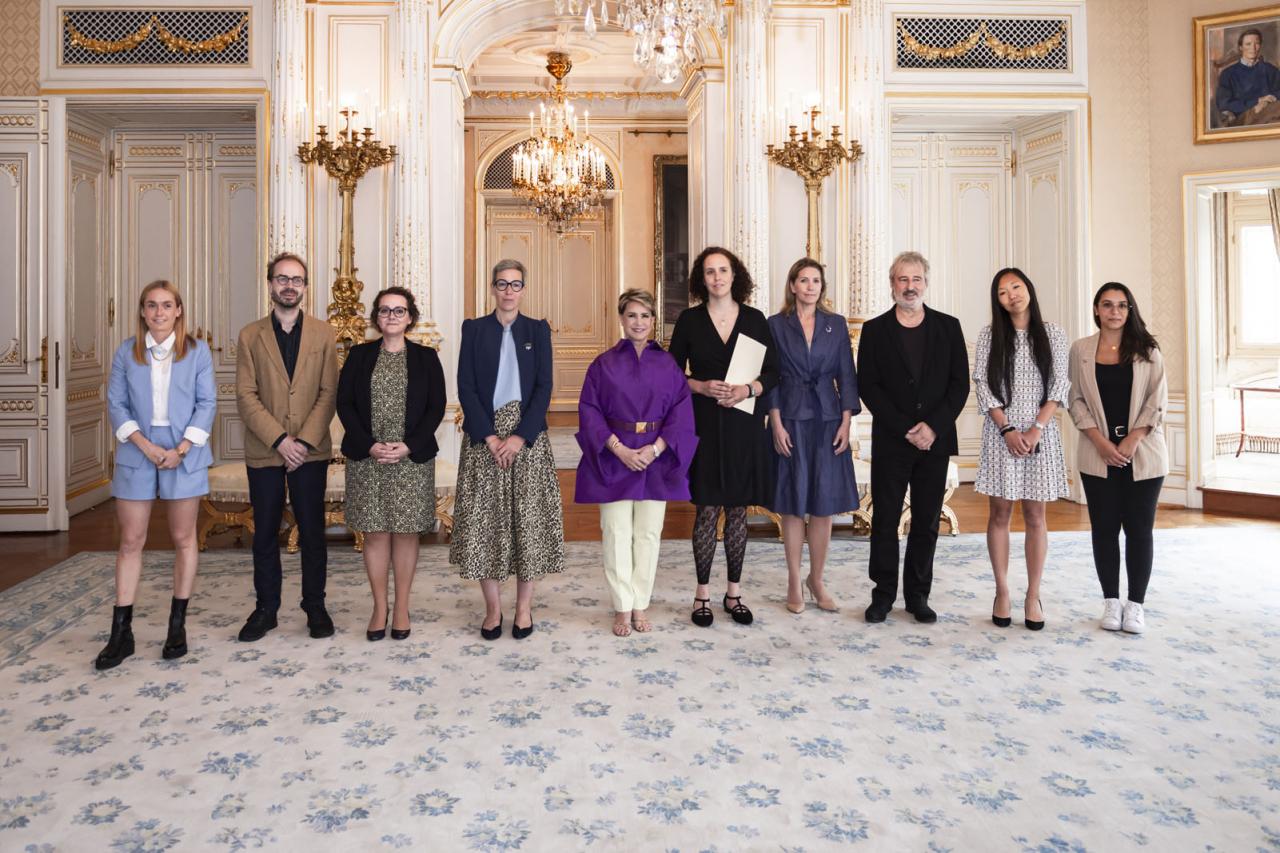 S.A.R. la Grande-Duchesse, Mme Sam Tanson, Mme Catherine Lorent et les membres du jury