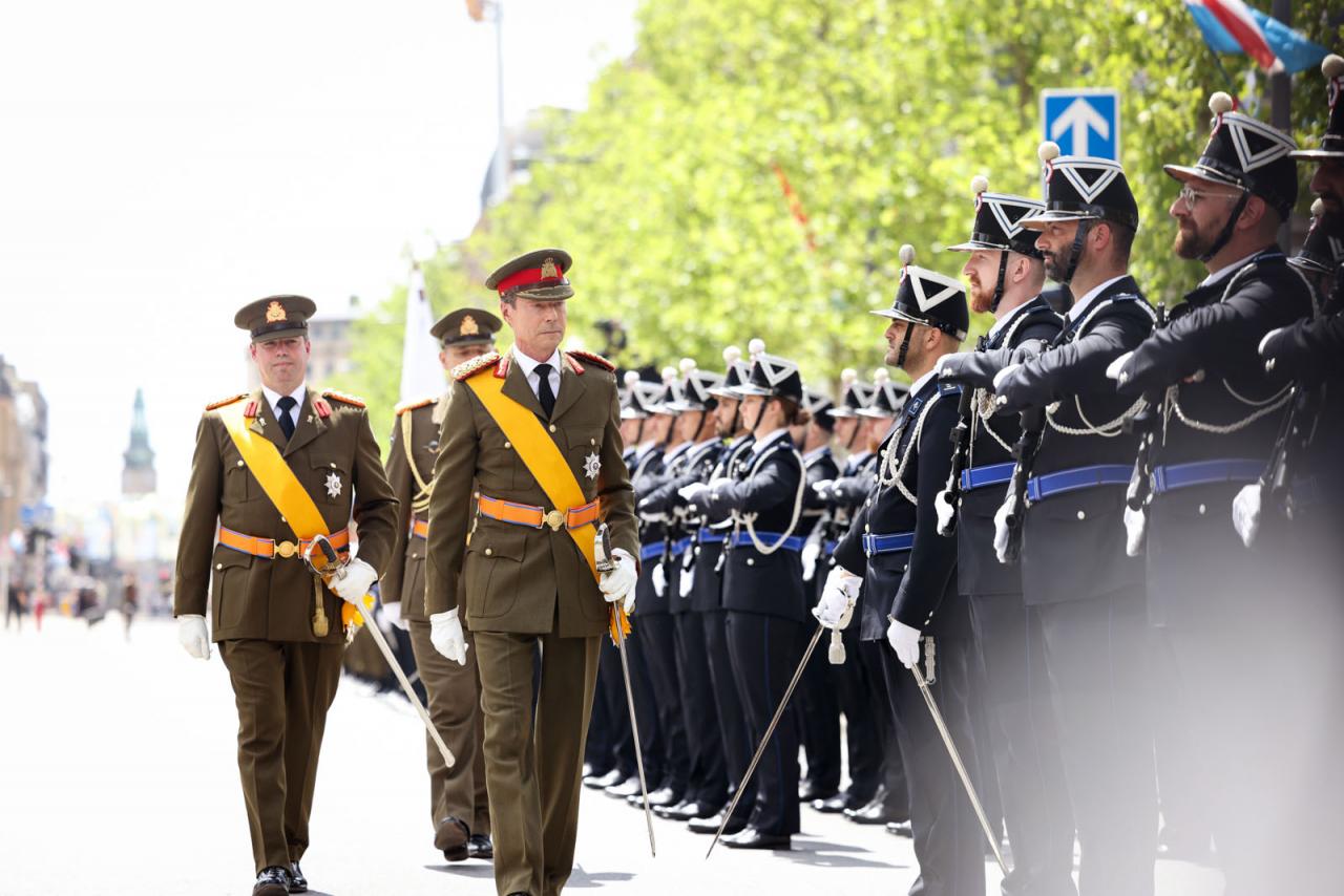 Le Grand-Duc et le Prince Guillaume revoient les troupes