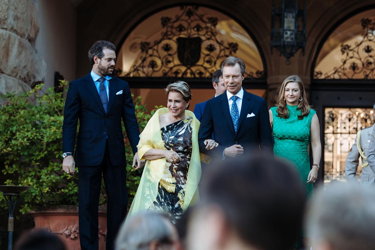 Le Couple grand-ducal, le Couple héritier et le Prince Félix arrivent à la réception