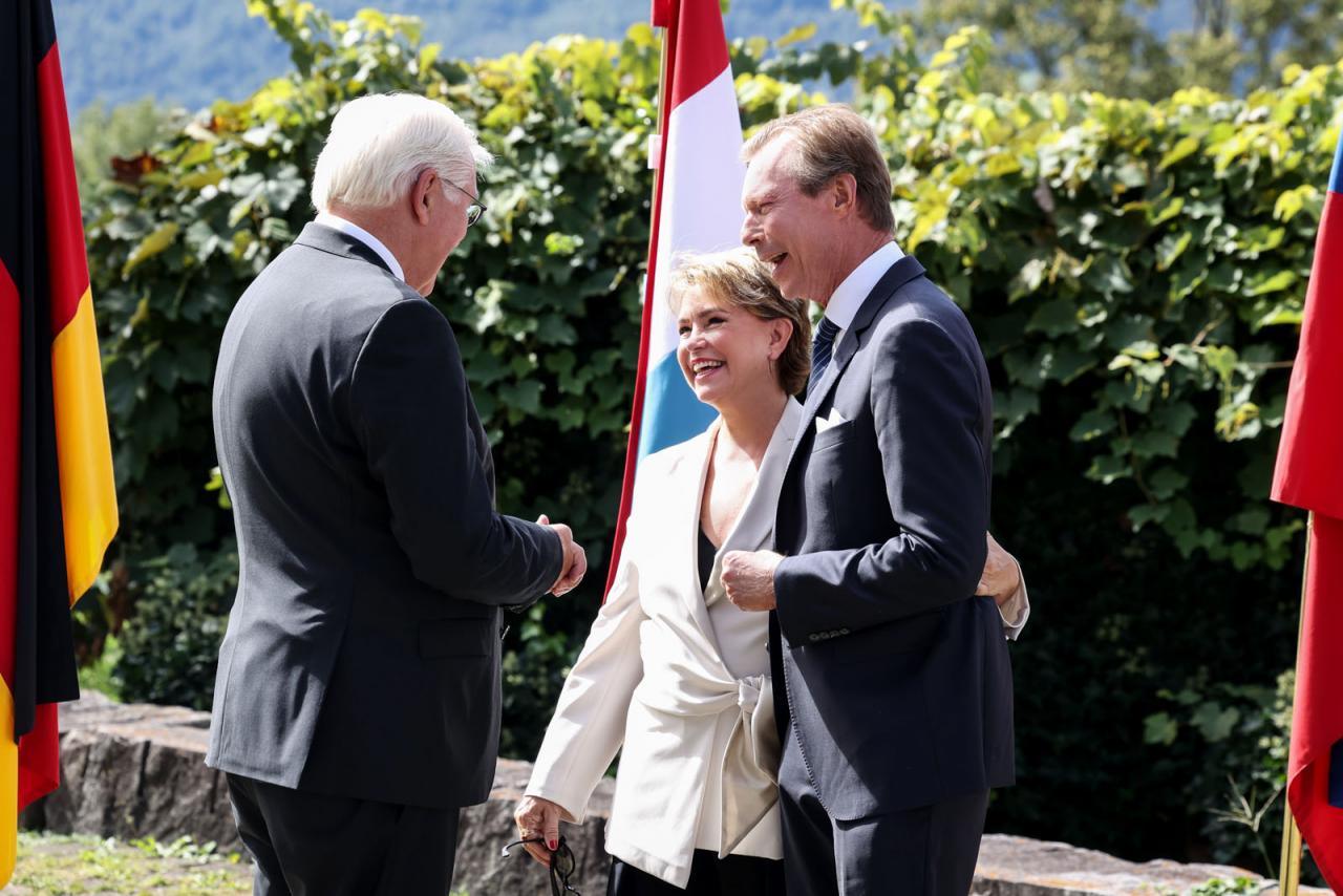 Le Couple grand-ducal échange avec le Président allemand