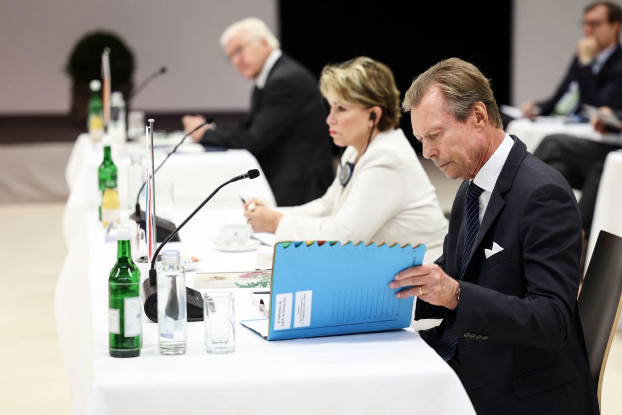 Le Couple grand-ducal lors de la réunion de travail