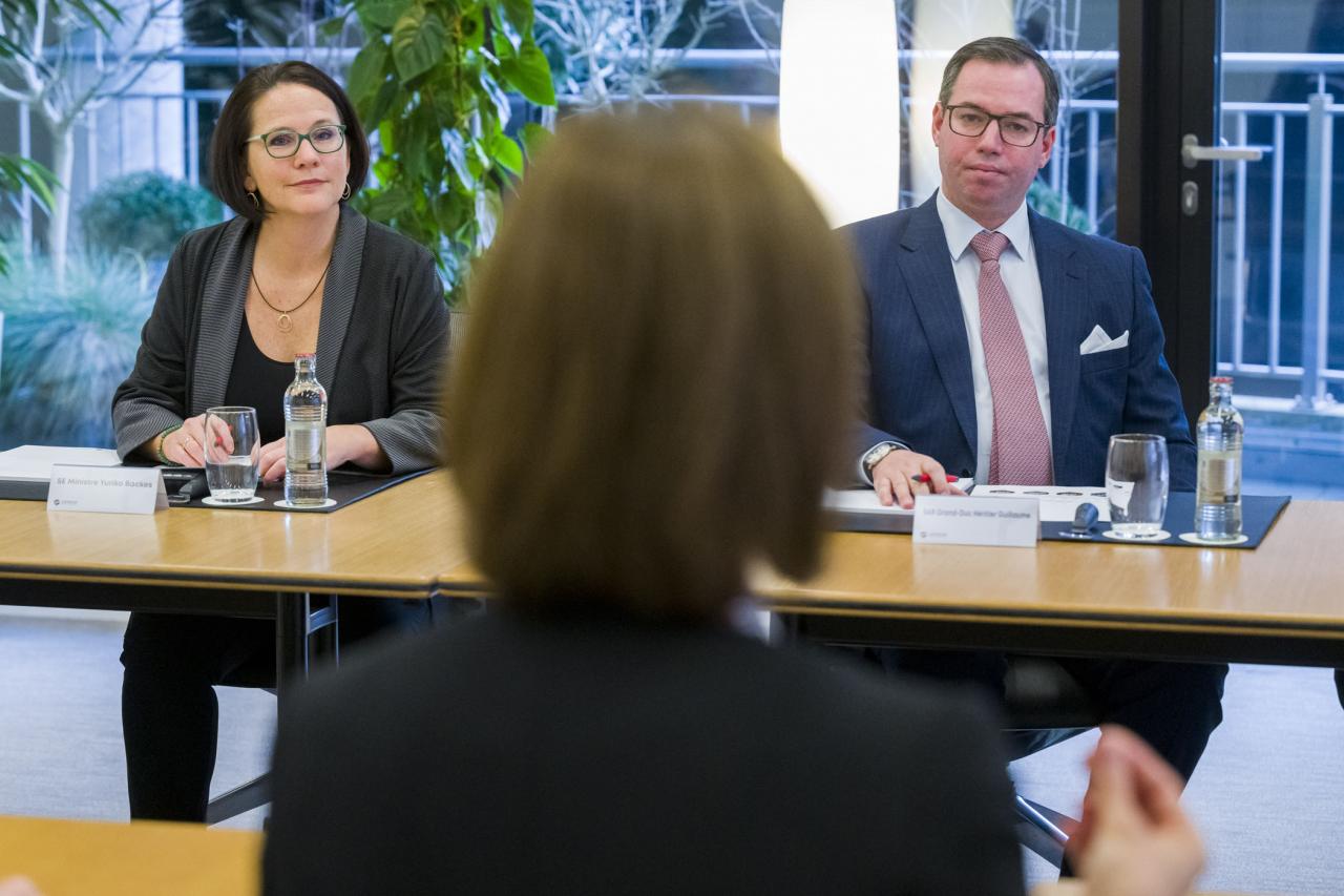 Le Prince Guillaume et Yuriko Backes lors de la présentation