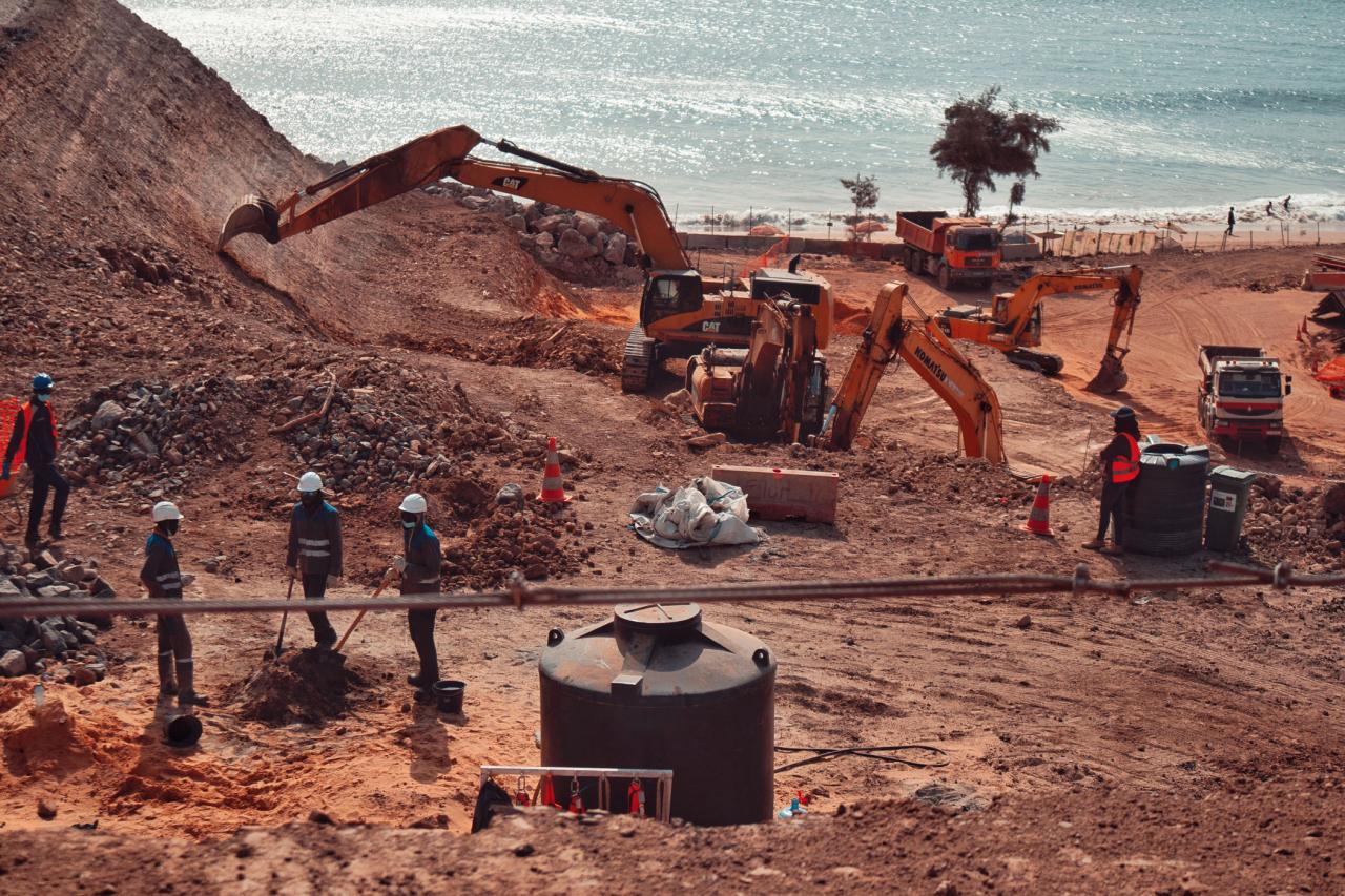 Vue sur le site en construction