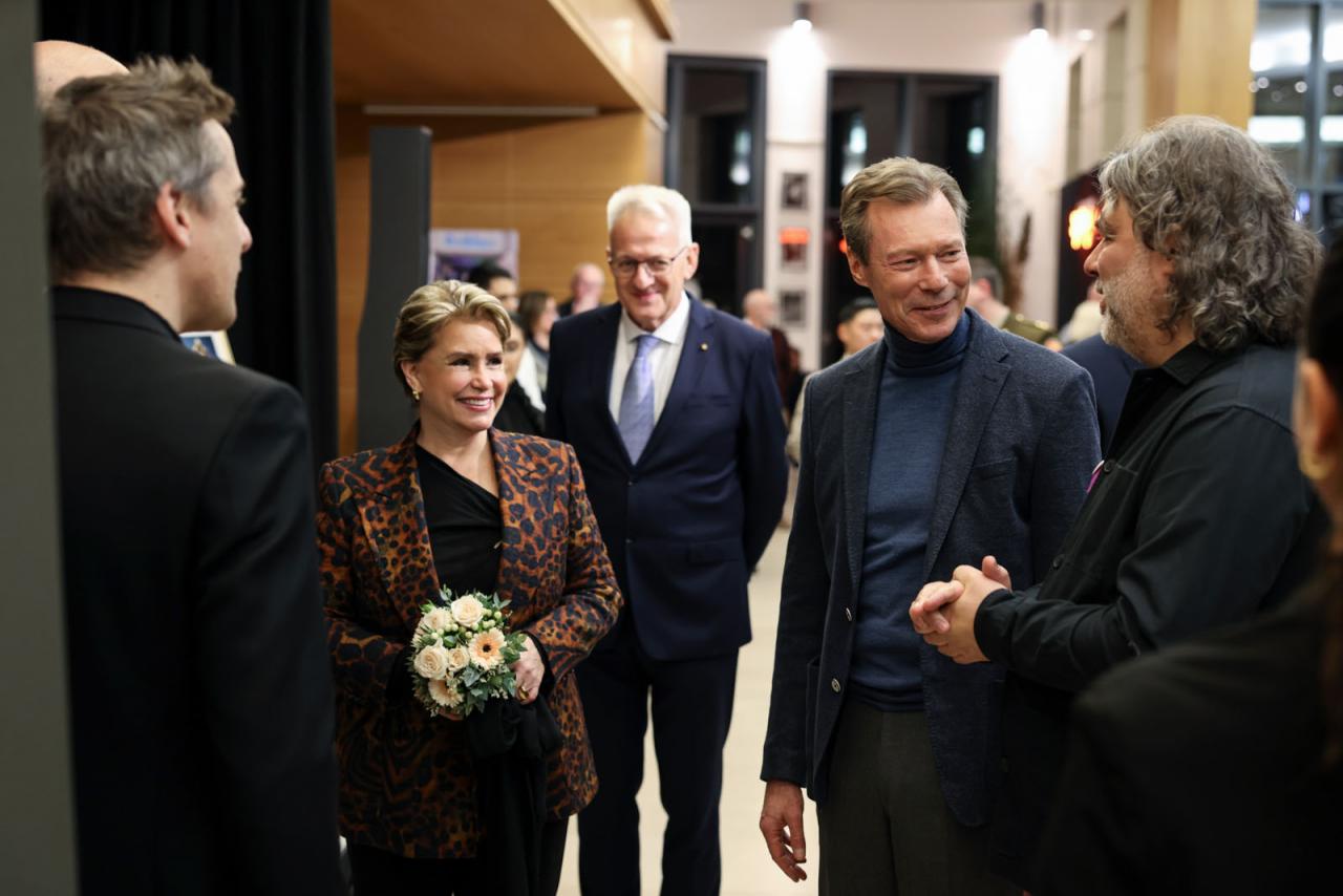 Le Couple grand-ducal à leur arrivée au Trifolion