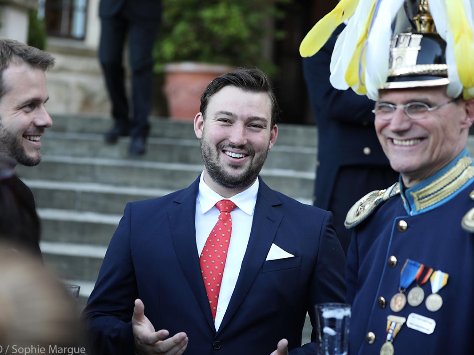 Prinz Sébastien bei einem Empfang im Schloss Berg