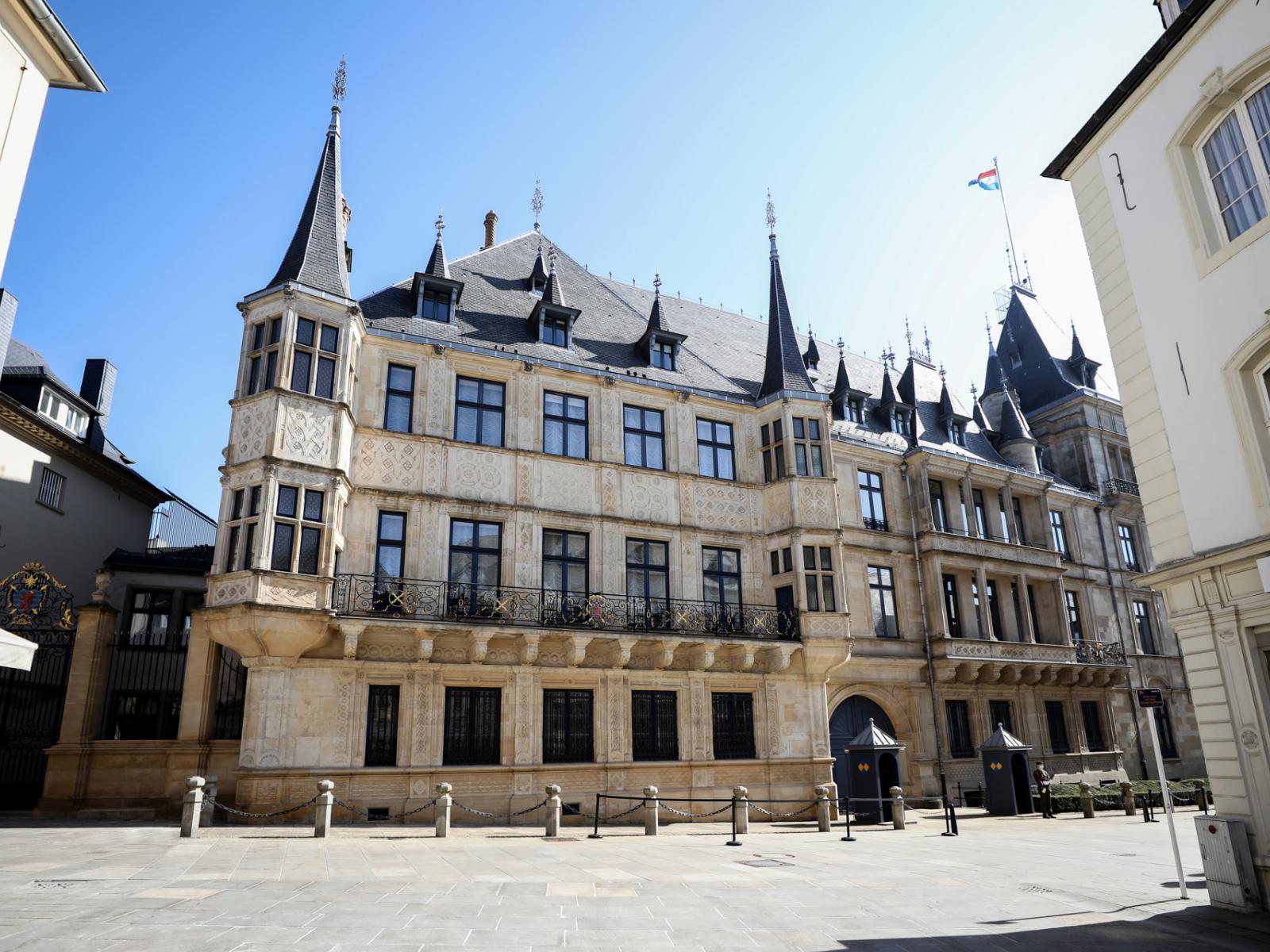 View on the facade of the Grand Ducal Palace