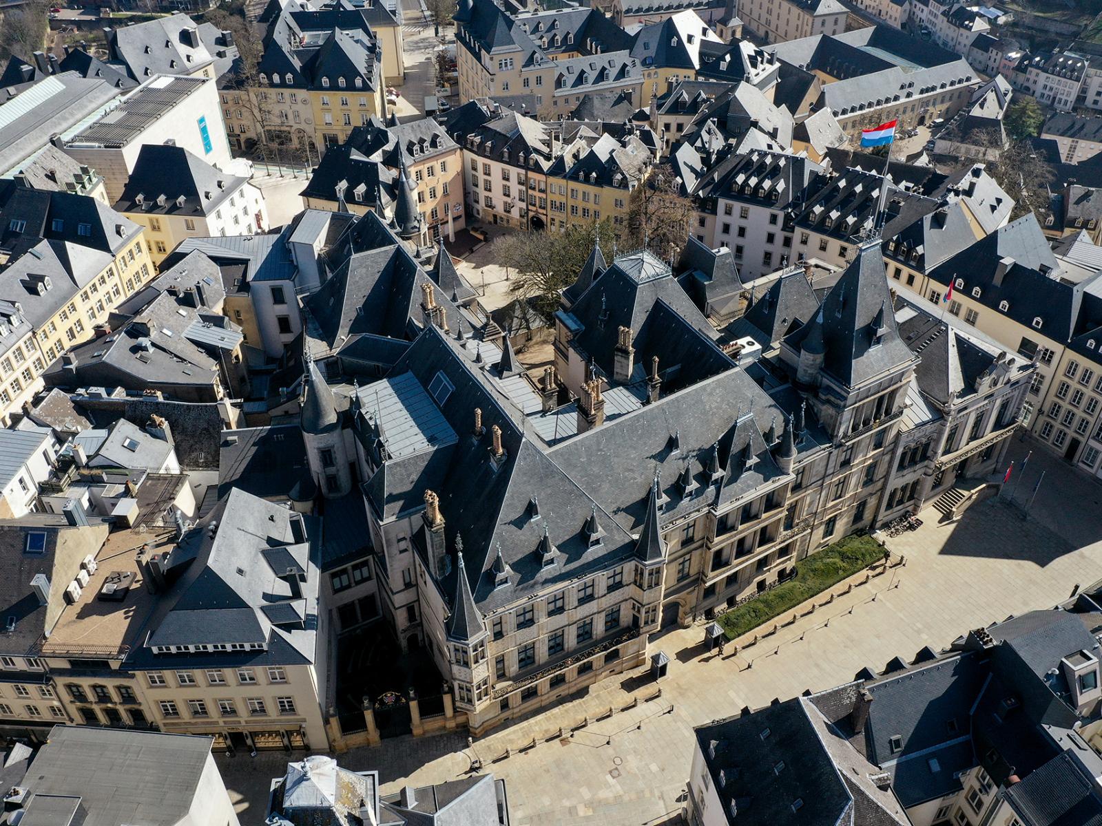 Vue aérienne sur le Palais grand-ducal