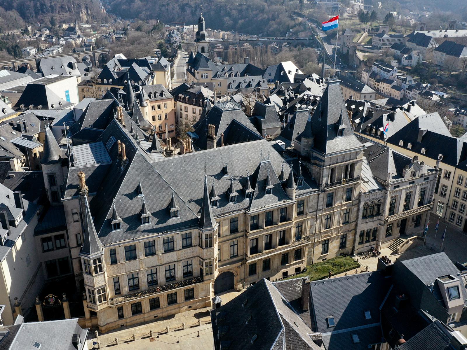 Aerial views of the Grand Ducal Palace
