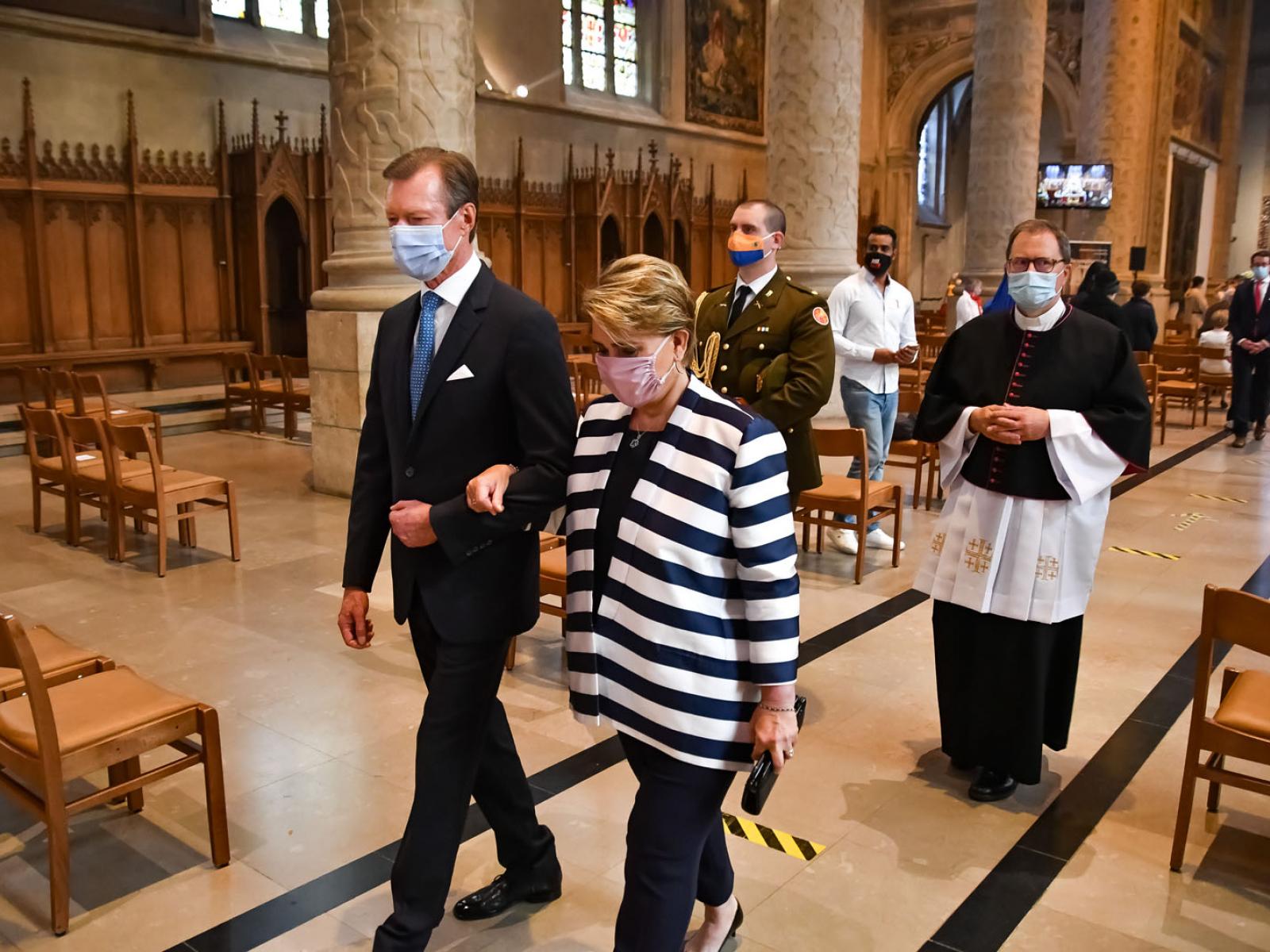 Le Couple grand-ducal à la Cathédrale Notre-Dame de Luxembourg pour la clôture de l'Octave