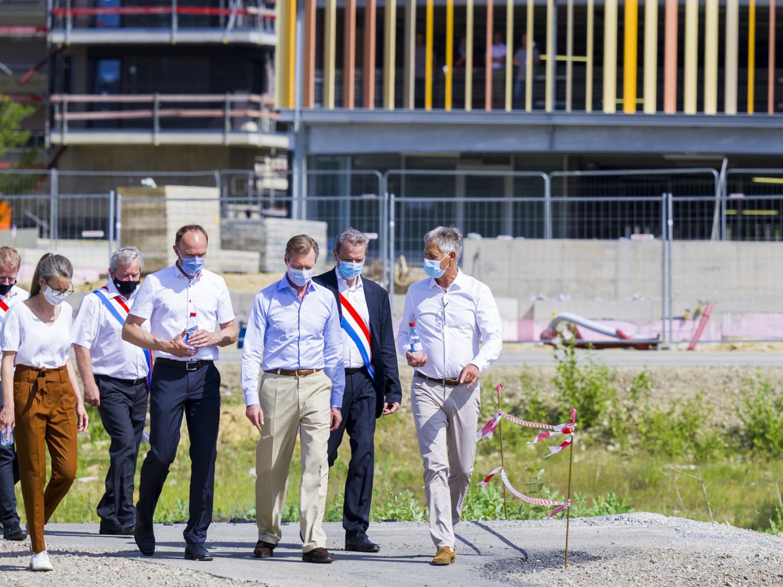 Le Grand-Duc et les représentants visitent le chantier du quartier d'Elmen