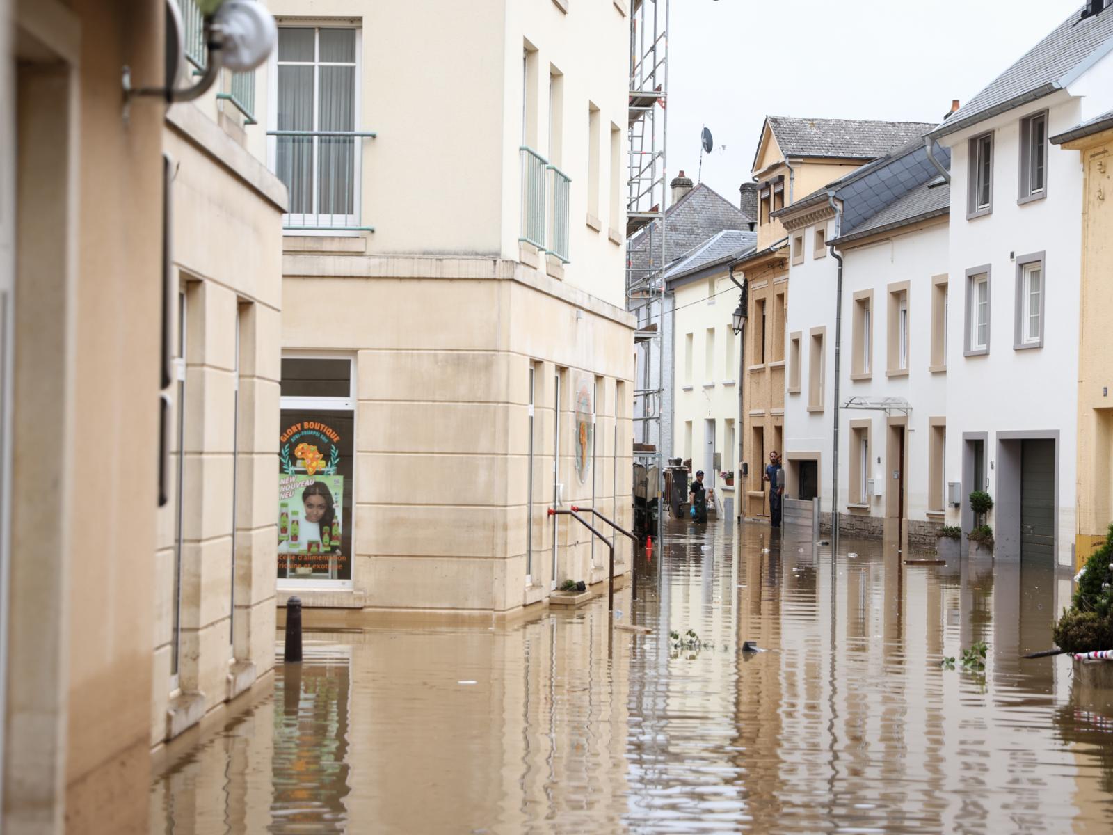 Le rues inondées d'Echternach