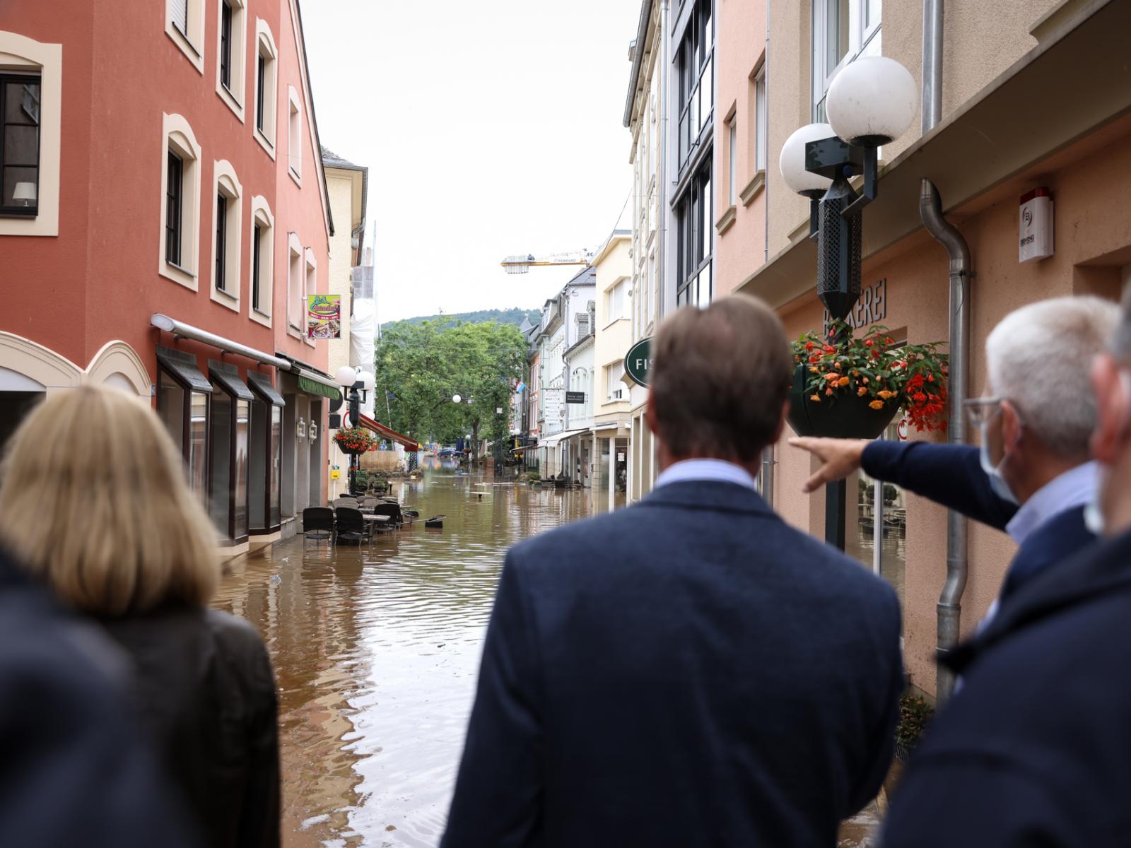 Le rues inondées d'Echternach