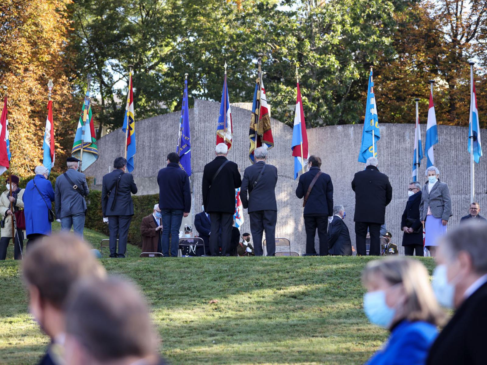 Vue générale sur la cérémonie au monument de la Solidarité luxembourgeoise