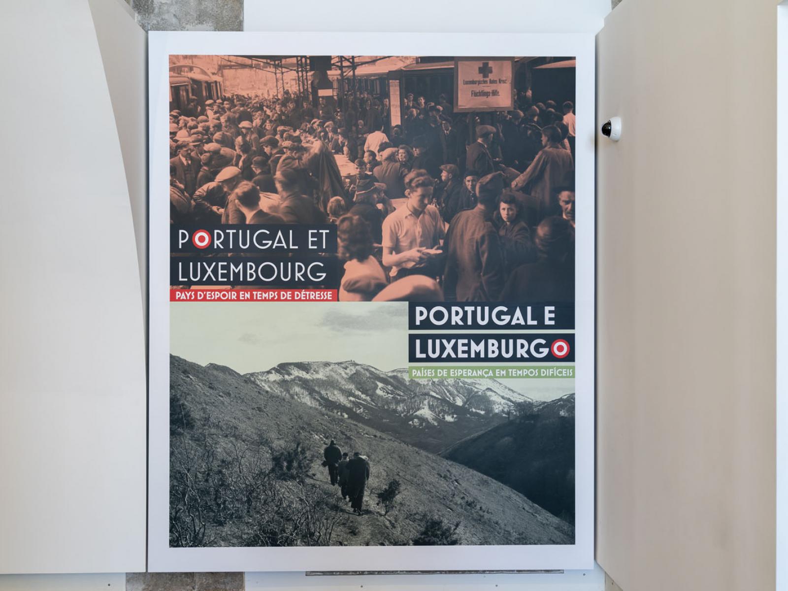 Vue sur un poster de l'exposition "Portugal et Luxembourg"