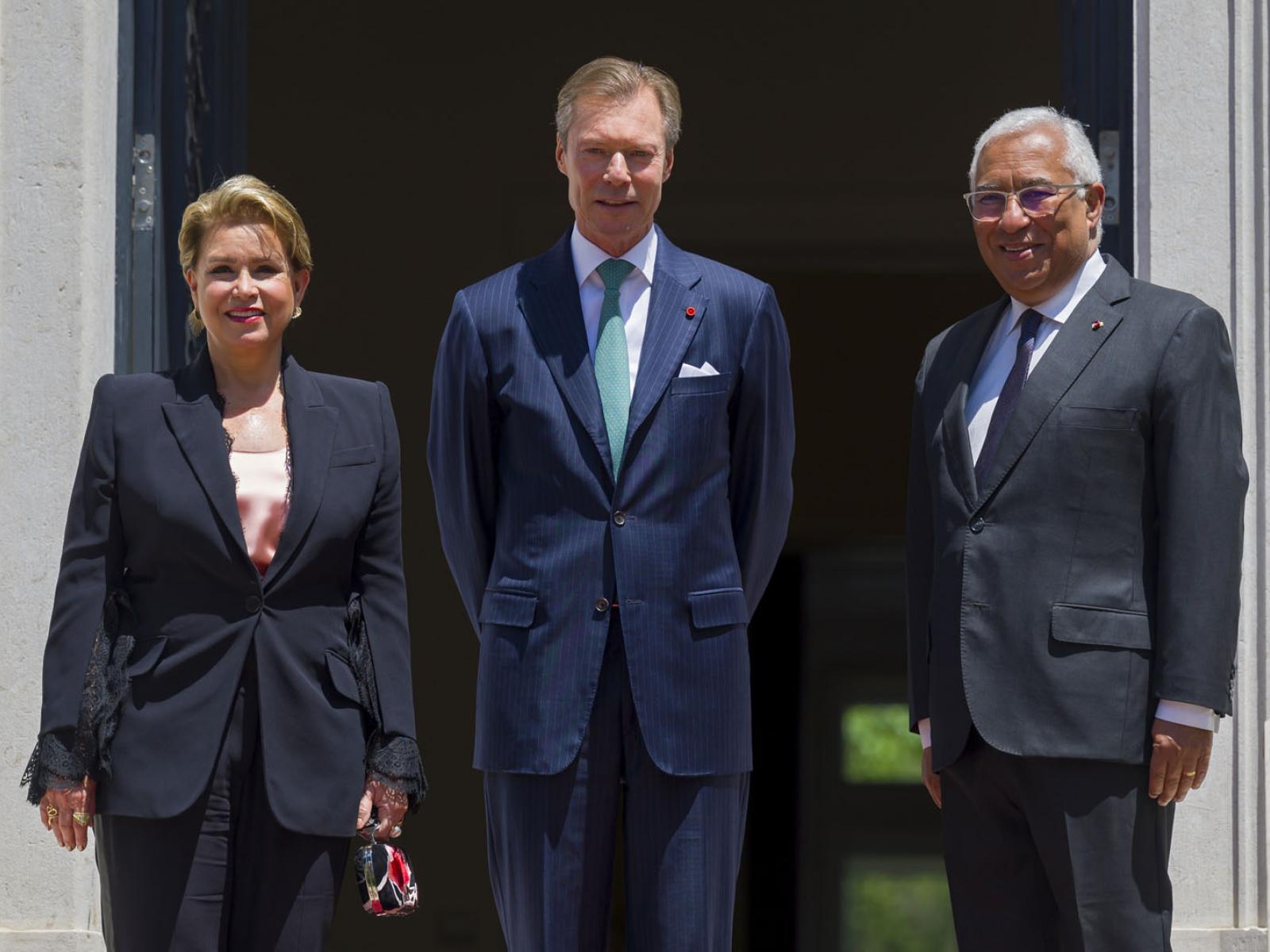 Le Couple grand-ducal et le Premier ministre portugais