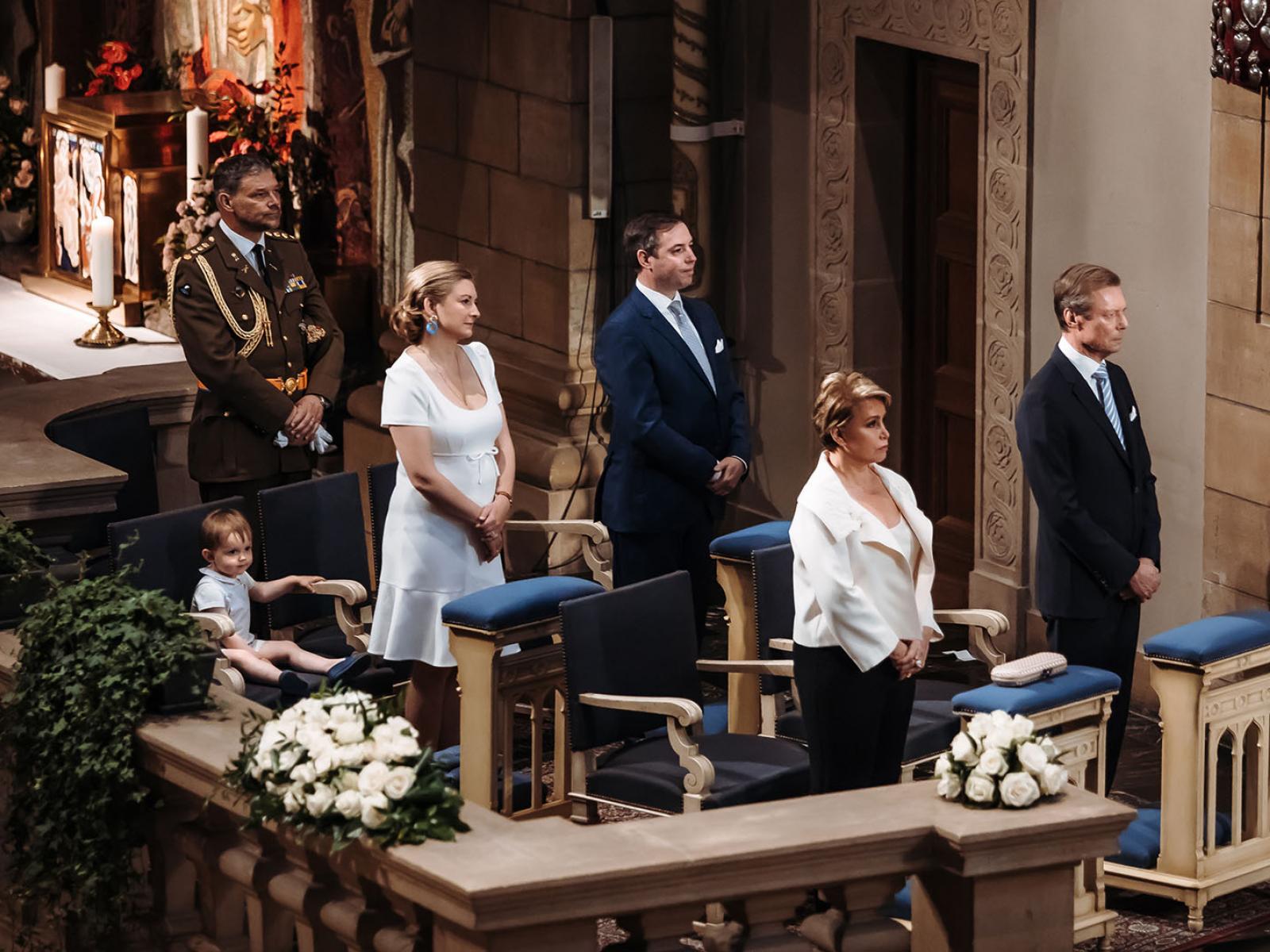 Le Couple grand-ducal, le Couple héritier et le Prince Charles, à la cérémonie