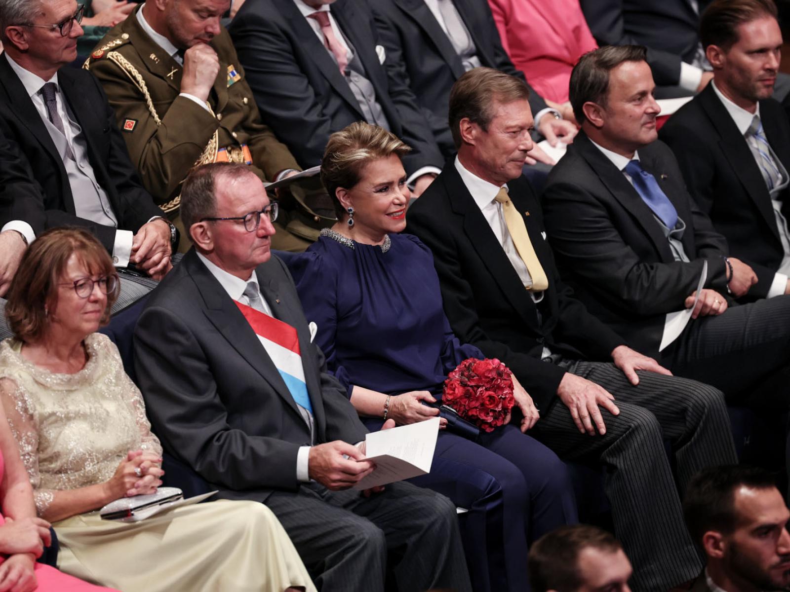 Le Couple grand-ducal lors de la cérémonie à la Philharmonie Luxembourg
