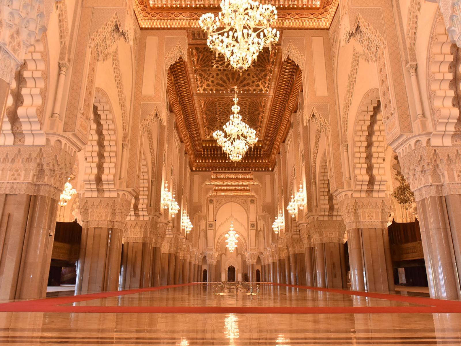Vue de l'intérieur de la mosquée Hassan II