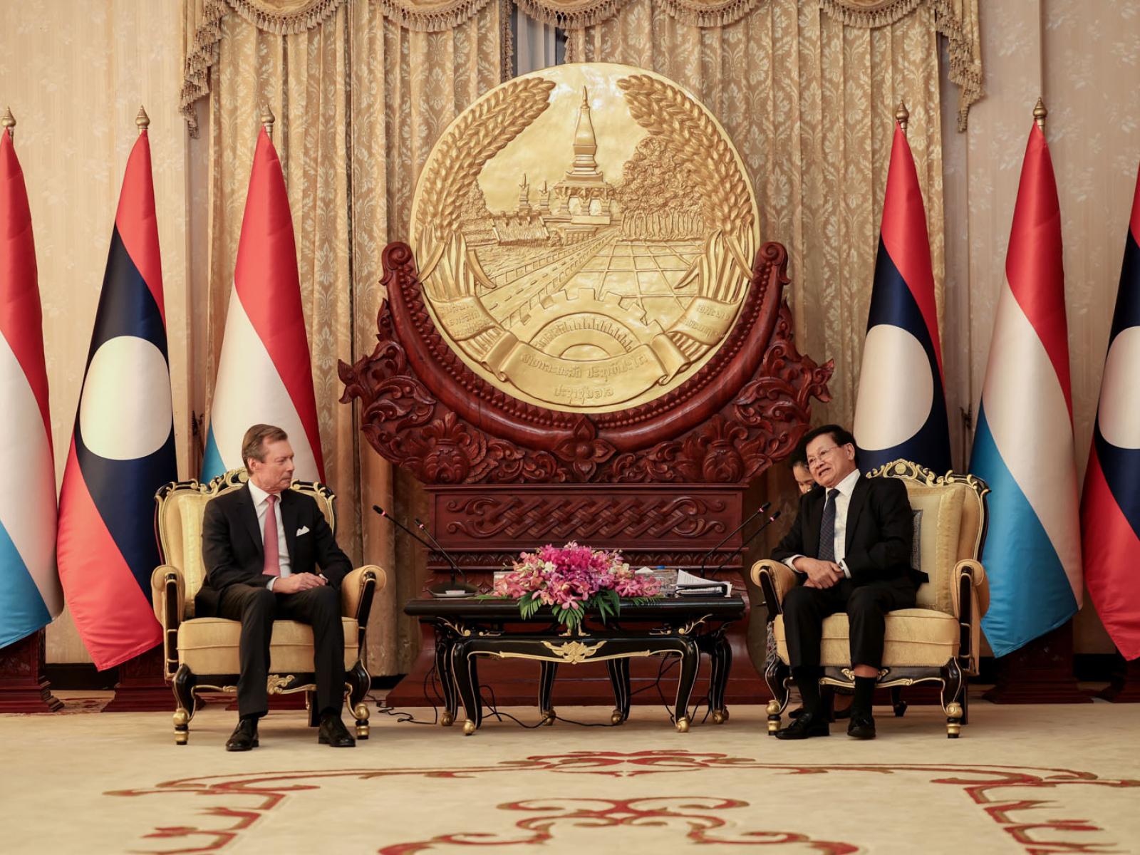 Le Grand-Duc et le Président lors de la réunion bilatérale
