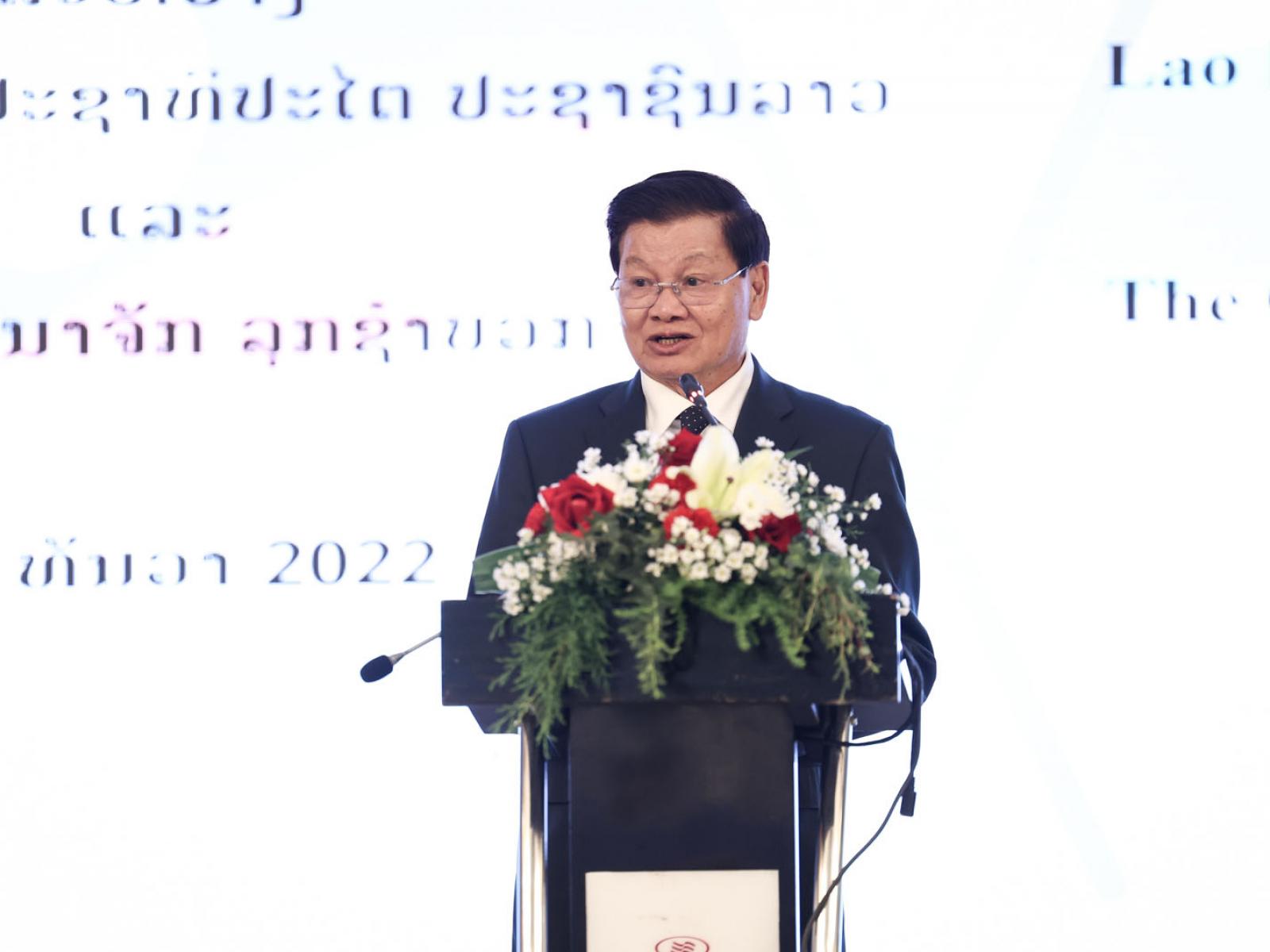 Le Président du Laos prononce un discours