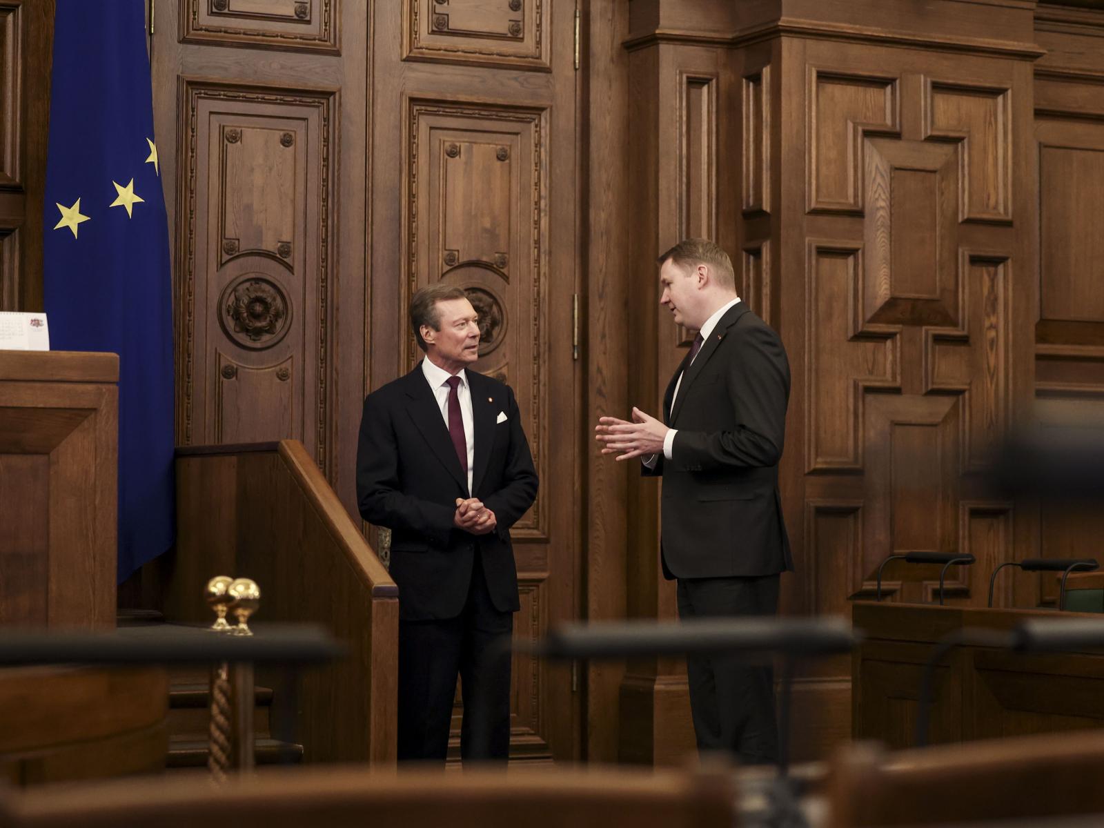 Le Grand-Duc échange avec le Président de la Saeima