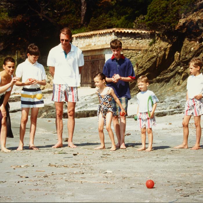 Familienfoto am Strand