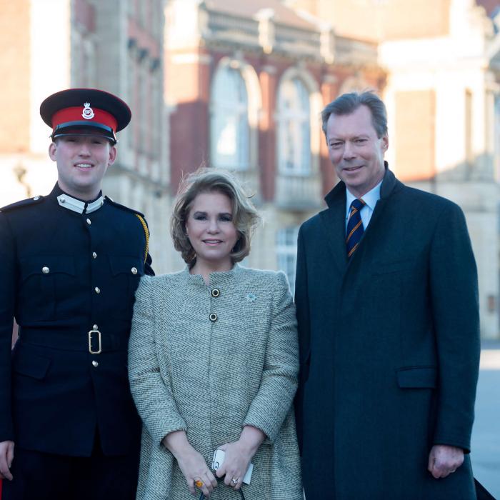 Le Couple grand-ducal et le Prince Sébastien à l'Académie royale militaire de Sandhurst 