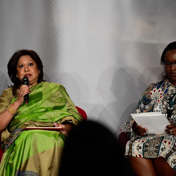 Pramila Patten at the International Forum "Stand Speak Rise Up!