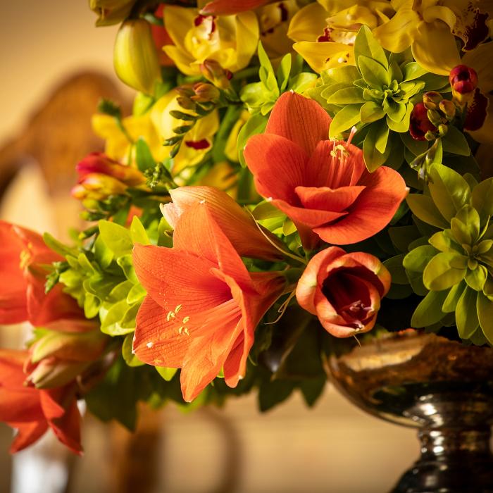 Composition florale créée pour la réception du Nouvel An au Palais grand-ducal