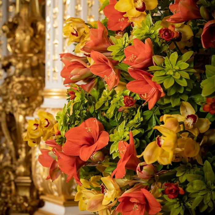 Composition florale créée pour la réception du Nouvel An au Palais grand-ducal