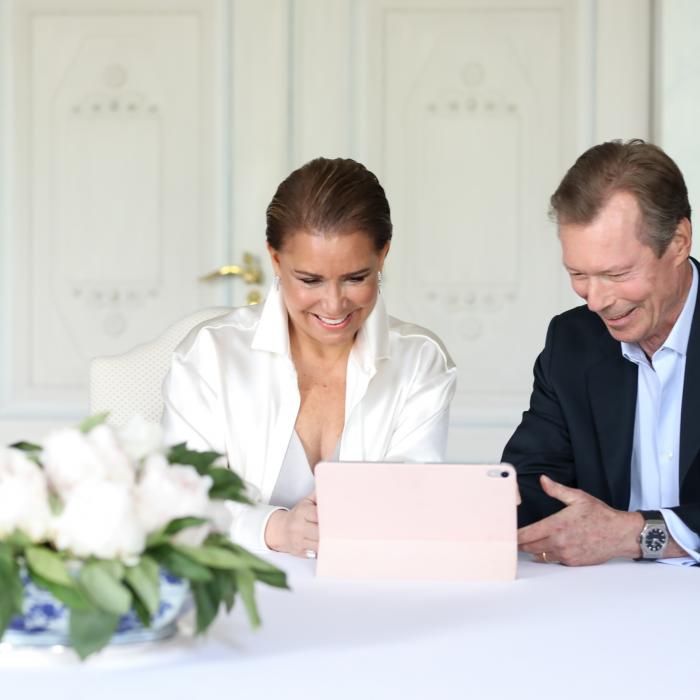 The Grand Duke and the Grand Duchess shows their happiness after the birth of Prince Charles