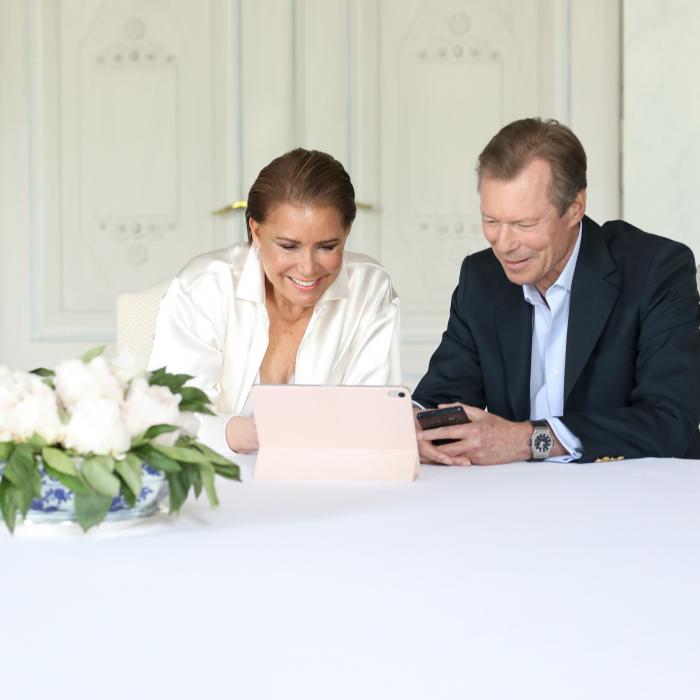 Das grossherzogliche Paar anlässlich der Geburt von Prinz Charles