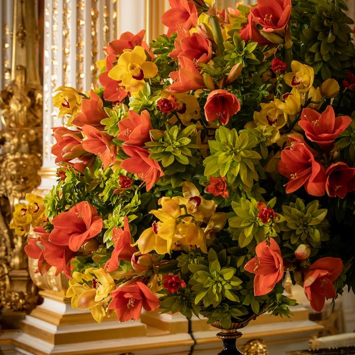 Composition florale créée pour la réception du Nouvel An au Palais grand-ducal